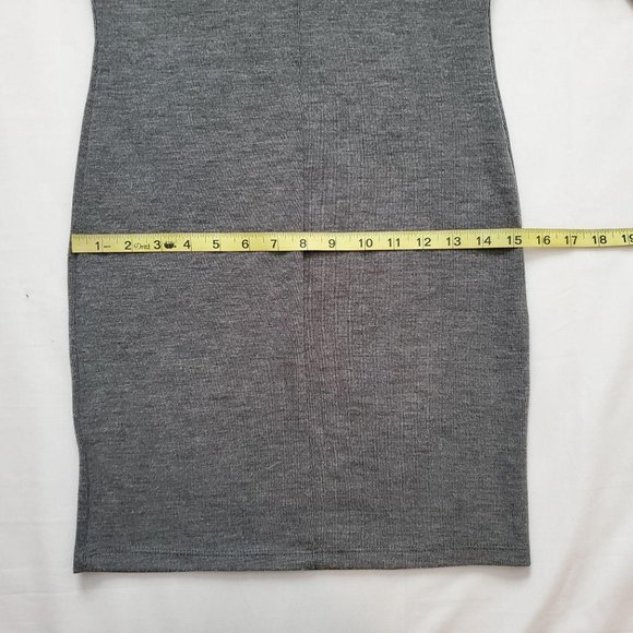 Forever 21 Women's Long Sleeve Cover-Up Style Bodycon Knit Gray Dress Size Small - Picture 6 of 13